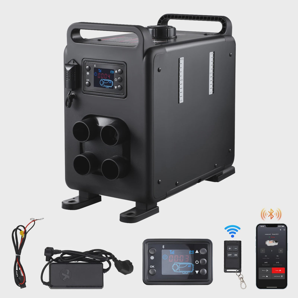 Krachtige 8KW Diesel Luchtverwarmer met Bluetooth App Controle - 12/24V