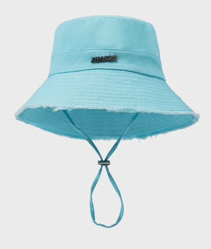 Zomerse Denim Fisherman Hat met Grote Rand en Koord - UV Bescherming voor Dames & Heren