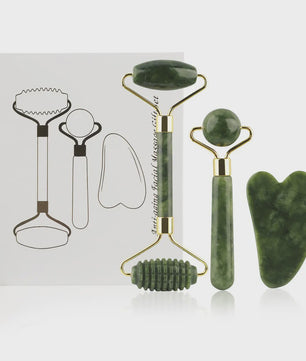 3-in-1 Gezichtsroller & Gua Sha Set - Jade Roller, Oogroller & Gezichtsmassage Tools