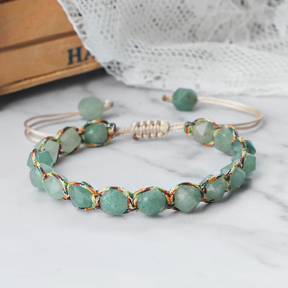 Unieke Kralen Armband - Natuurlijke Tijgeroog, Amethist & Rozenkwarts - Verstelbaar