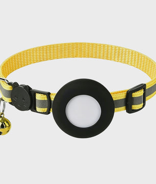 Verstelbare Airtag Kattenhalsband met Veiligheidsgesp, Bel & Reflectie - Anti-Verlies Tracker Houder