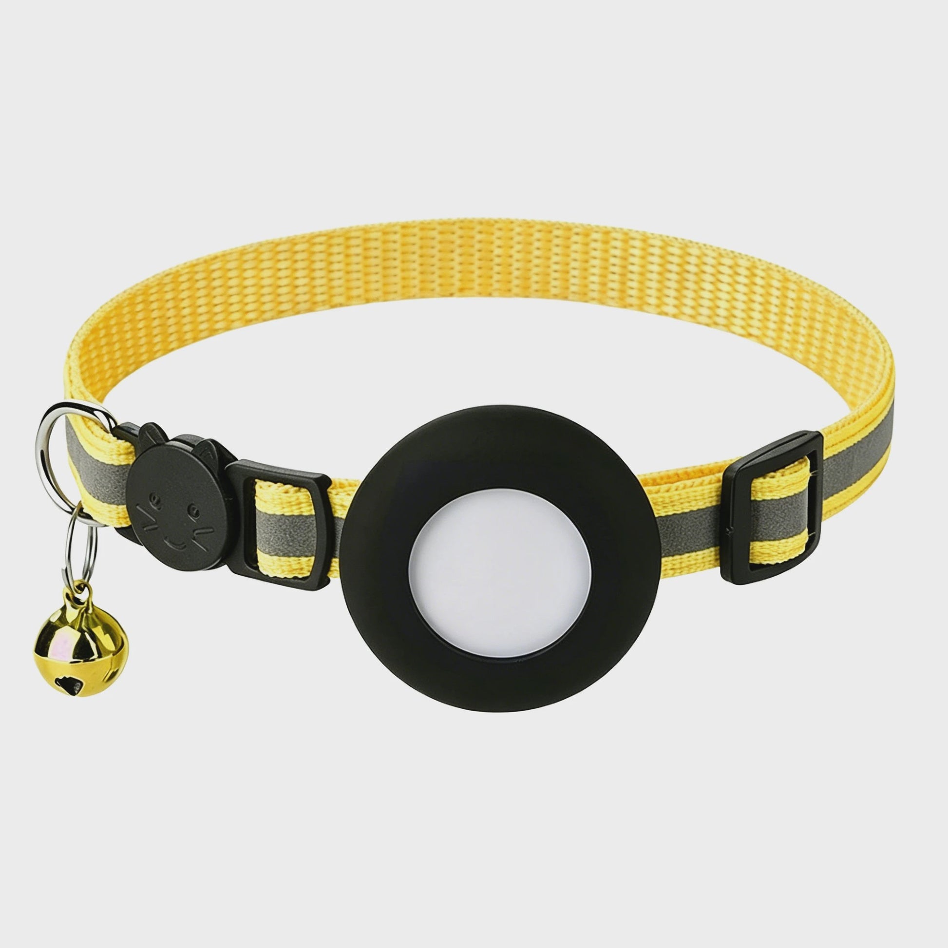 Verstelbare Airtag Kattenhalsband met Veiligheidsgesp, Bel & Reflectie - Anti-Verlies Tracker Houder