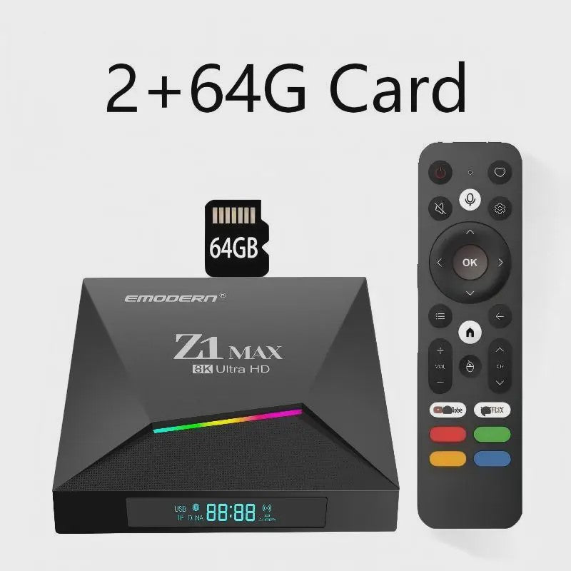Z1 Max Android 15 Smart TV Box: 8K Ultra HD Media Player met 4GB RAM & Dual WiFi