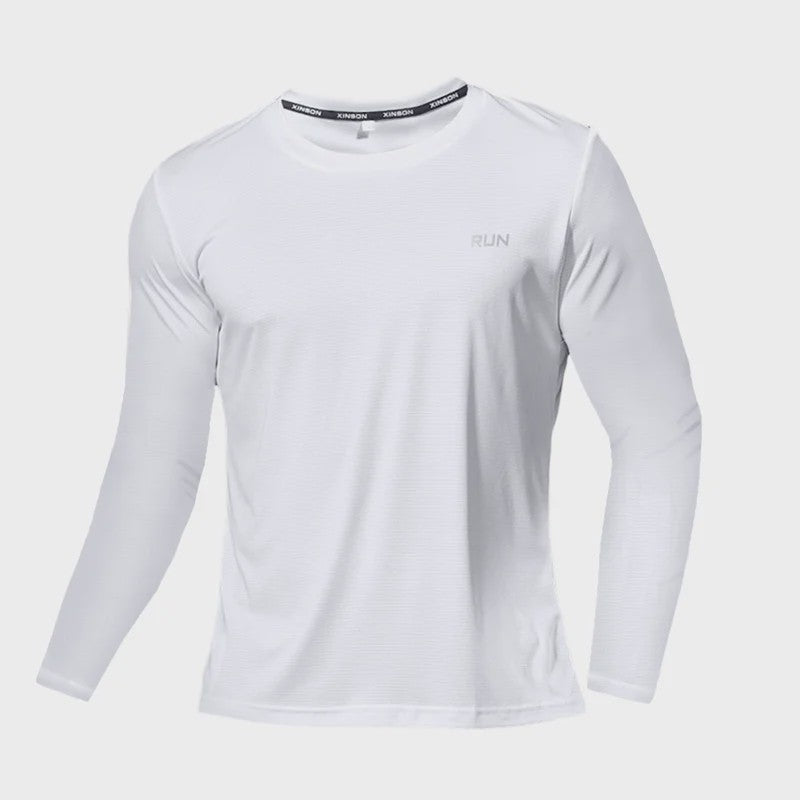 Heren Zomer T-shirt Lange Mouw - Ice Silk, Sneldrogend & Ademend voor Sport & Outdoor