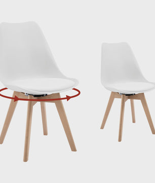 Set van 2 Ergonomische Draaistoelen 360° - Stijlvolle eetkamerstoelen met comfortabele zitting