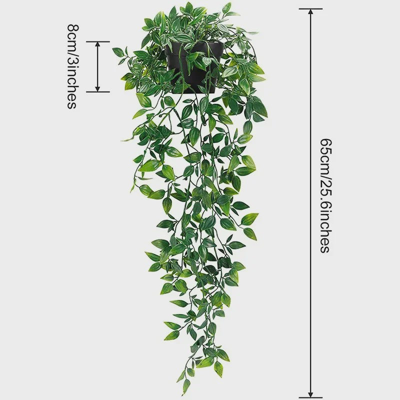 Kunstplant Hangplant 90cm - Nep Varen Slungel met Bladeren voor Decoratie