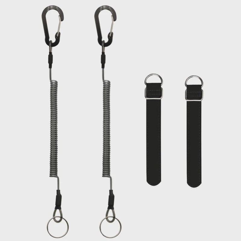 2 Meter Visco Lanyard met Hengelband - Intrekbaar Anti-Verlies Koord met Karabijnhaak