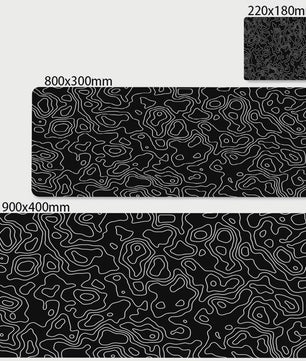 Extra Grote XL Gaming Muismat - Zwart/Wit Abstract Design