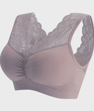 Comfortabele Seamless Lace Bralette voor Dames - Push-Up & Draadloos Sport BH