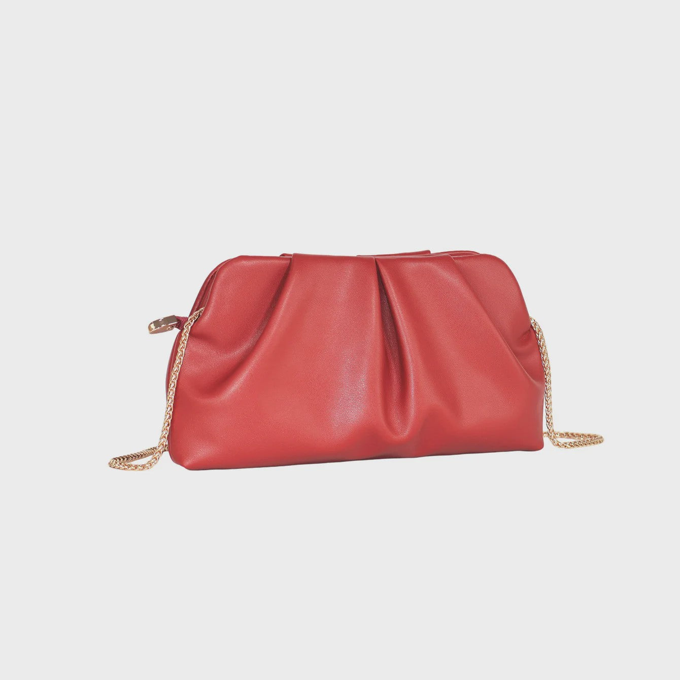 Luxe Plissé Avondtas met Gouden Ketting - Clutch & Schoudertas voor Feestelijke Gelegenheden