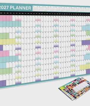 Jaarplanner 2027 - Grote Wandkalender met Planvakken en Stickers