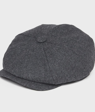 Stijlvolle Heren Herringbone Tweed Flat Cap - Britse Retro Newsboy Pet