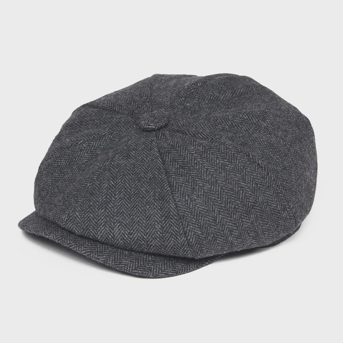 Stijlvolle Heren Herringbone Tweed Flat Cap - Britse Retro Newsboy Pet