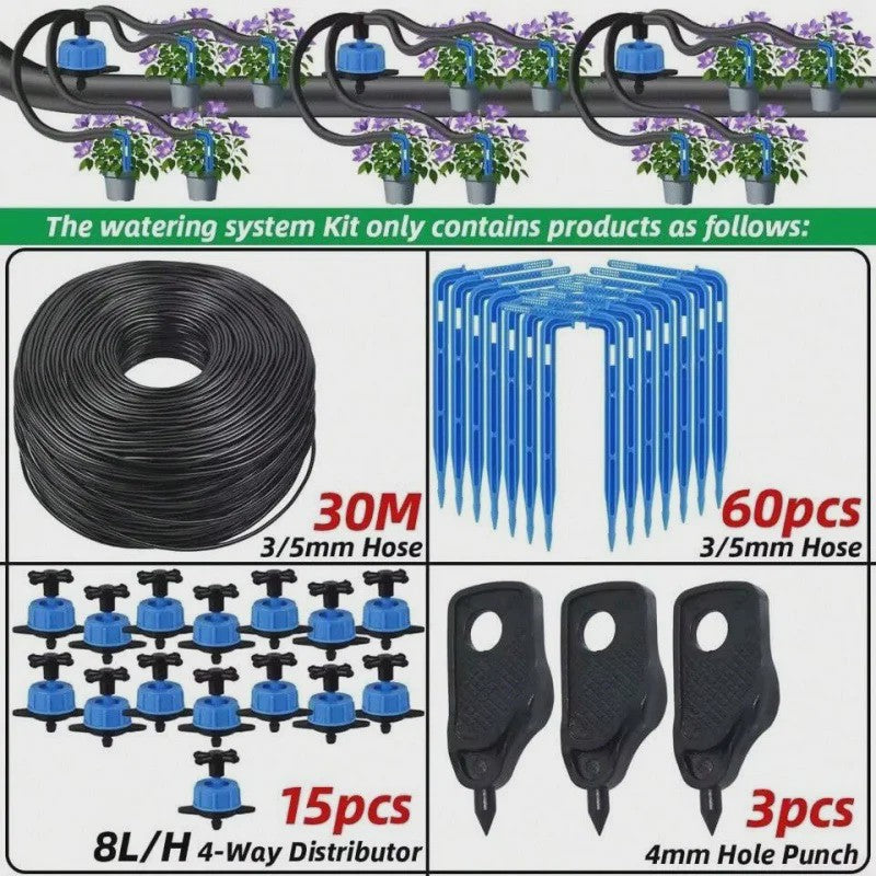 AZNM Druppelsysteem Kit 10-100M - Automatische Watergift voor Planten & Kas