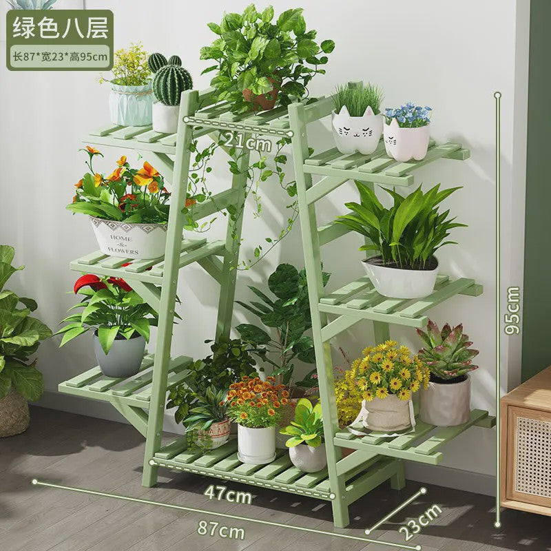 Houten Bloemenstandaard Multi-laags Balkon Plantenrek Woonkamer