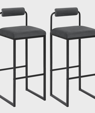 Set van 2 Moderne Keuken Barkrukken met Rugleuning en Voetensteun - Ergonomisch Design