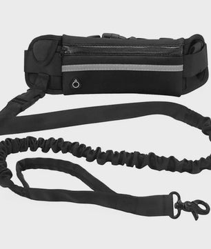 Handsfree Hondentuig met Heuptas - Reflecterend, Intrekbaar & Elastisch voor Lopen & Rennen