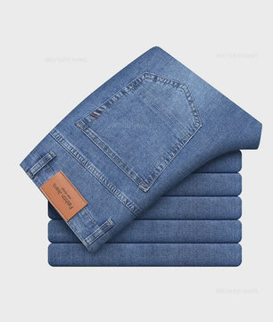 Herfst/Lente Heren Jeans - Comfortabele Stretch Katoen, Recht Model, Grijs