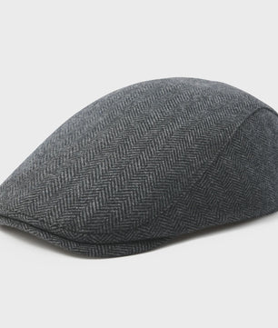 Heren Visgraat Wolmix Flat Cap - Stijlvolle Newsboy & Gatsby Pet voor Winter & Outdoor
