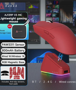AJAZZ AJ139 V3 MC Draadloze Gaming Muis met RGB Oplaaddock - 24000 DPI, Bluetooth
