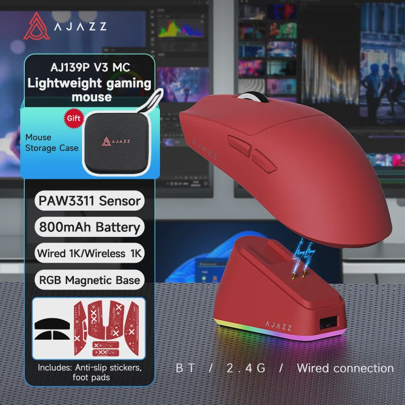AJAZZ AJ139 V3 MC Draadloze Gaming Muis met RGB Oplaaddock - 24000 DPI, Bluetooth