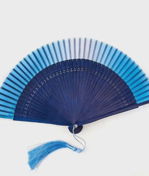 Luxe Bamboe Vouwventilator met Gradatiekleur & Kwastje - Retro Stijl