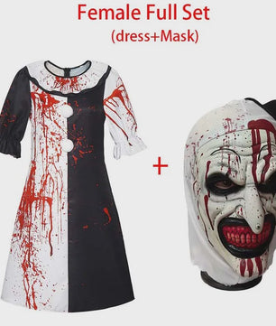 Bloedige Art the Clown Kostuum - Terrifier Killer Clown Jumpsuit voor Halloween & Carnavalsfeest