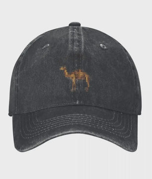 Vintage Trucker Cap met Camel Print - Verstelbaar en Washed Look