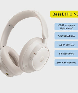 Baseus Bass EH10 NC Draadloze Koptelefoon - 45dB Noise Cancelling, 80 Uur Batterij, Bluetooth 6.0