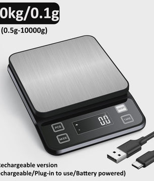 Digitale Keukenweegschaal 10kg - 0.1g Precisie, Waterdicht RVS, LCD Display