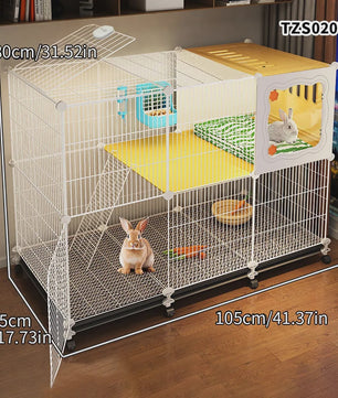 Ruime Kooi voor Konijnen & Cavia's - Multifunctioneel met Schoonmaakbasis & Verstophoek