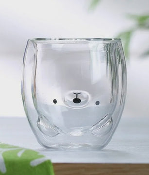 Dubbelwandige Glazen Mok met Schattige Dierenprint - Koffie & Theeglas
