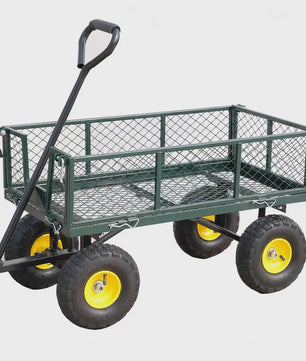 Robuuste Tuinwagen 400kg - 360° Draaibaar, Afneembare Zijden