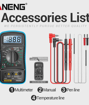 ANENG AN8205C Digitale Multimeter - AC/DC Spanning, Stroom, Weerstand Tester met LCD & Backlight