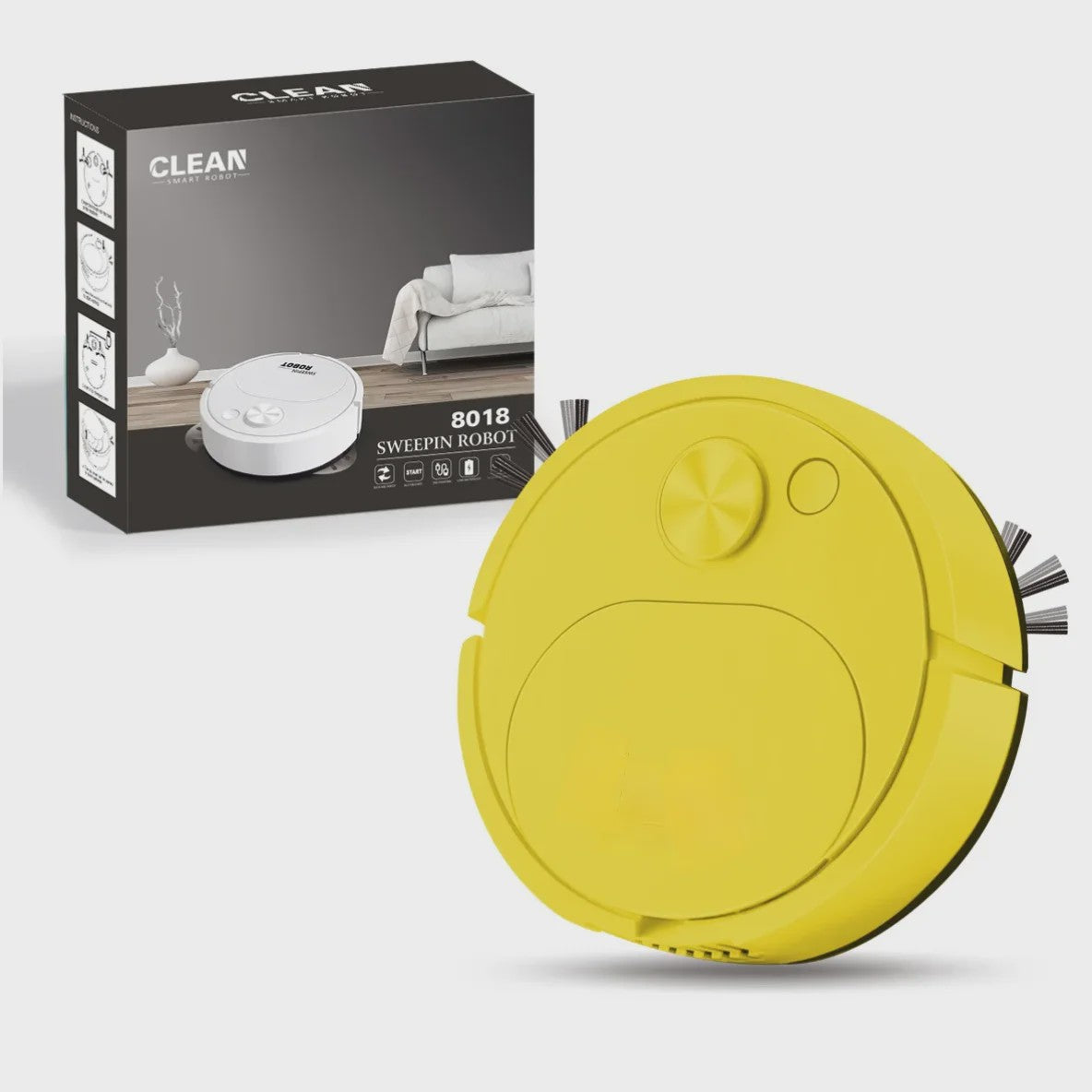 Slimme 3-in-1 Robotstofzuiger met Dweilfunctie - Draadloos, USB & 1500Pa Zuigkracht