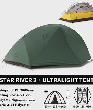 Naturehike Star-River 2-persoons 4-seizoenen ultralichte waterdichte tent