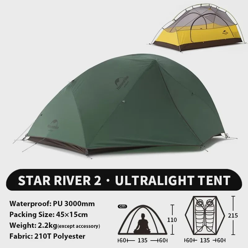 Naturehike Star-River 2-persoons 4-seizoenen ultralichte waterdichte tent
