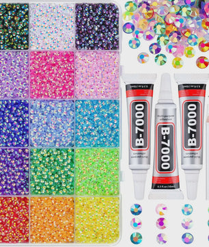 40 Kleuren Strass Steentjes Set 3mm - DIY Versier Kit voor Kleding, Nagels & Decoratie