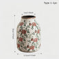 Handgemaakte Keramische Vaas met Vintage Chinese Bloemenprint - Decoratief Porselein