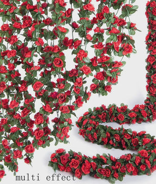 250cm Kunst Rozen Slir met Bladeren - Decoratieve Slir voor Bruiloft, Huis & Tuin