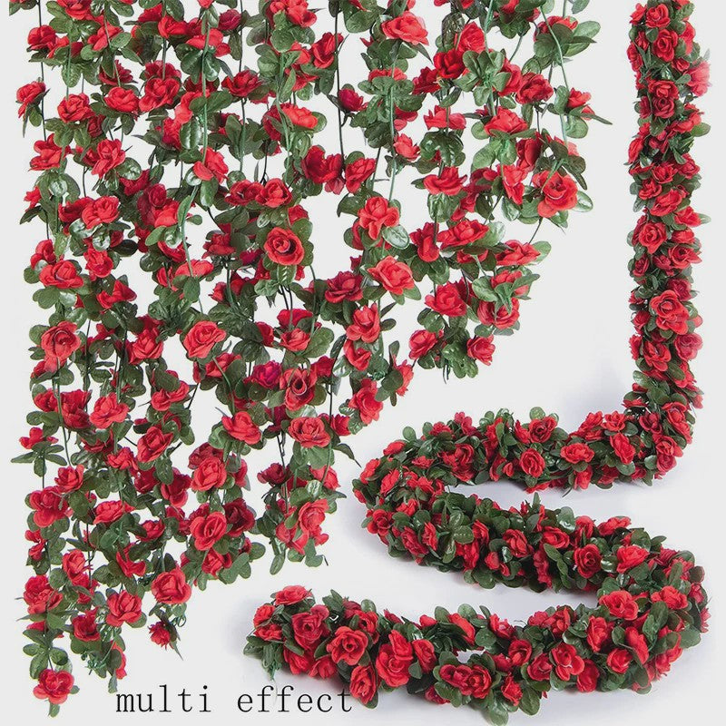 250cm Kunst Rozen Slir met Bladeren - Decoratieve Slir voor Bruiloft, Huis & Tuin
