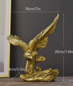 Gouden Adelaar Beeld - Luxe Hars Vogel Sculptuur voor Huis & Kantoor Decoratie