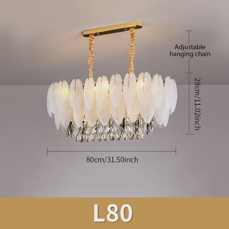 Luxe Plume Kristal Hanglamp - Dimbare LED Verlichting voor Woonkamer, Slaapkamer & Eetkamer