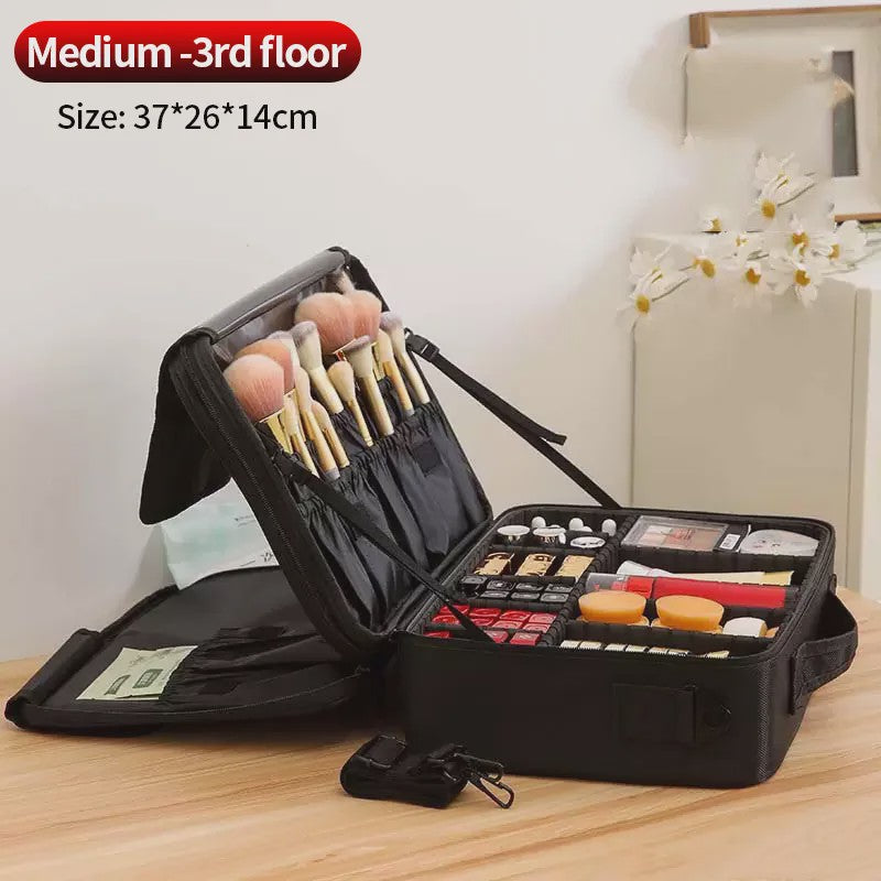 Grote Make-up Tas met Verstelbare Vakken - Multifunctionele Reis Organizer