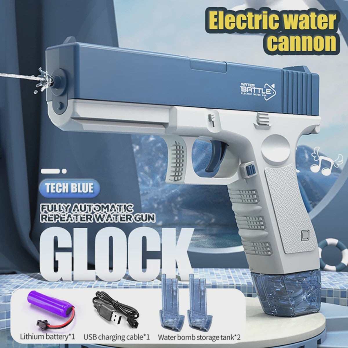 Elektrisch Waterpistool - Automatisch & Handmatig, 32FT Bereik, Oplaadbaar