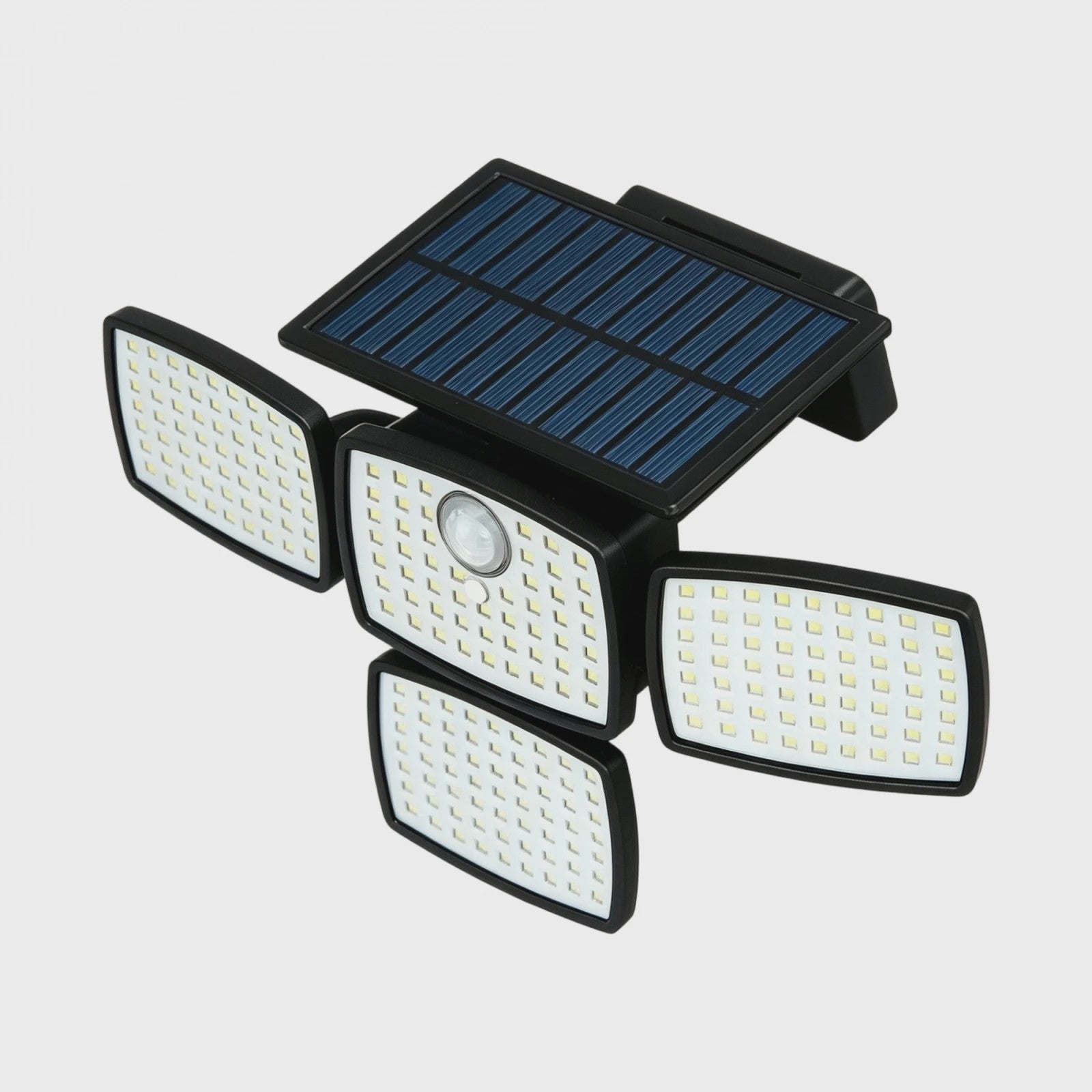 Solar LED Buitenlamp met Bewegingssensor - 4 Verstelbare Koppen, IP65 Waterdicht