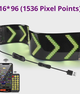 Flexibel 16x96 LED Matrix Pixel Paneel met Bluetooth App Controle - Programmeerbaar Verlichtingsbord