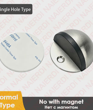 RVS Deurstopper met Sticker & Schroef - Zonder Boren, Magnetisch of Normaal