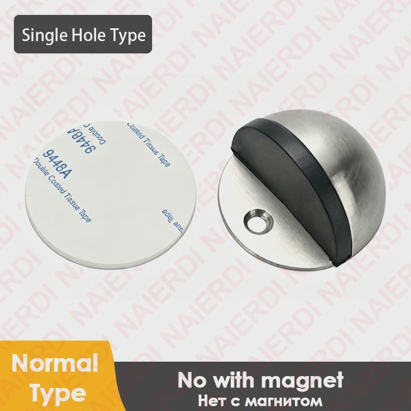 RVS Deurstopper met Sticker & Schroef - Zonder Boren, Magnetisch of Normaal