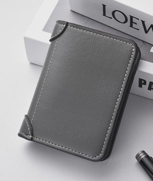 Her portefeuille: Ultra-dunne Mini PU Lederen Kaarthouder Portemonnee voor Heren